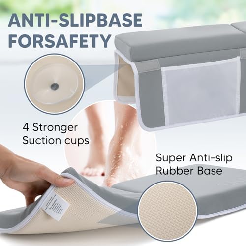 Close-up of the suction cups and anti-slip rubber base on the underside of the kneeling pad